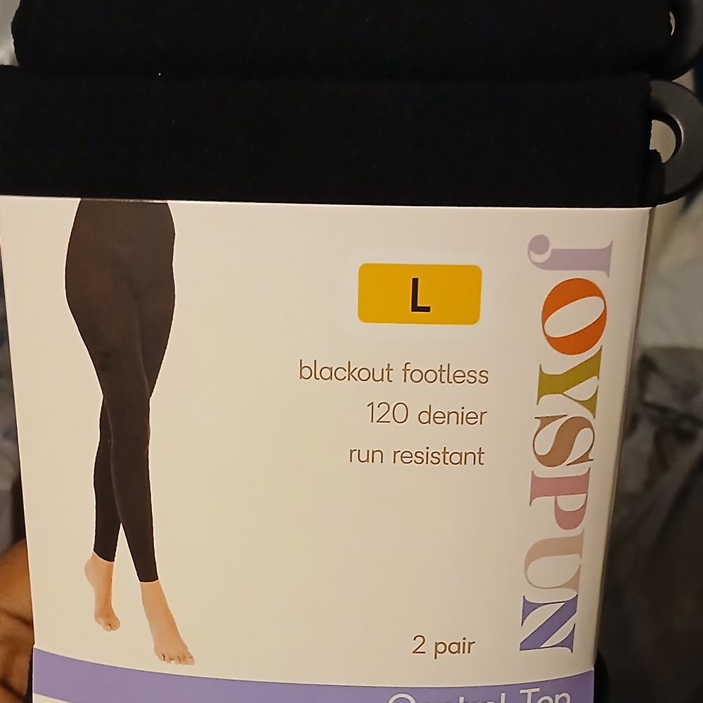 Joyspun Black Footless Tights